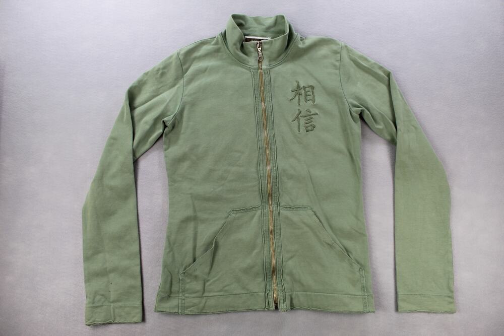 ZENsei Green Embroidered Zip Jacket Womens Small